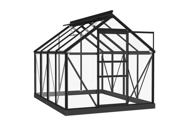 Glasväxthus antracit 155x200,5x191 cm aluminium - Grå - Växthus - Fristående växthus