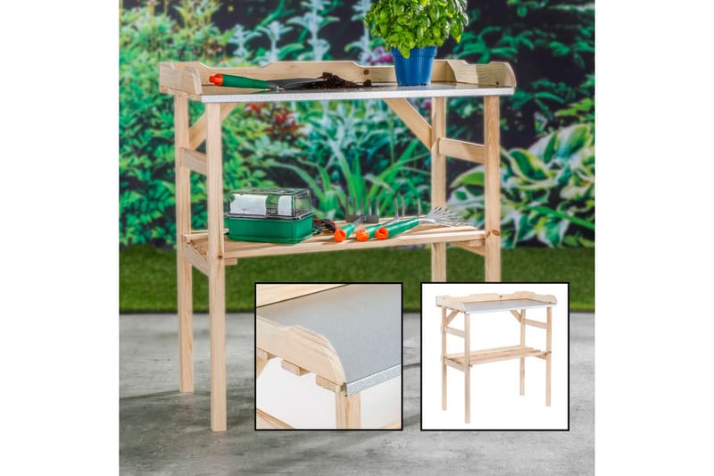 HI Planteringsbord trä 82x38x78 cm - Beige - Planteringsbord - Odlingsbänk