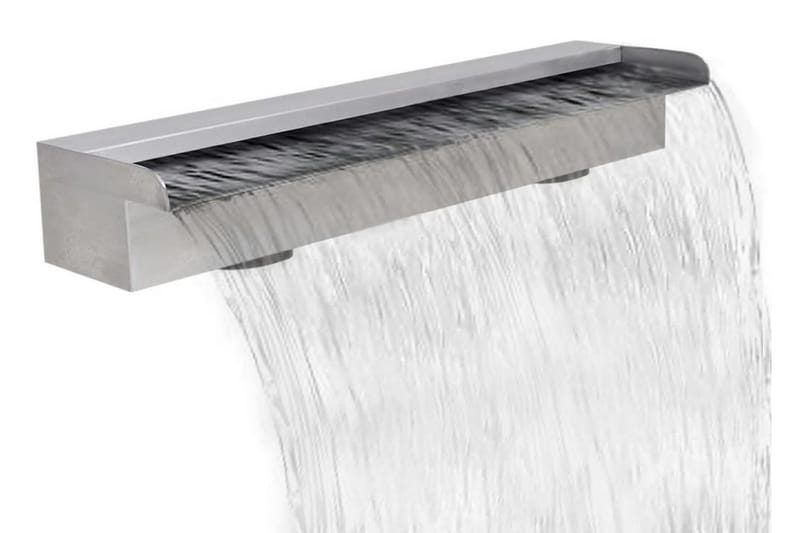 Rektangulärt Vattenfall Poolfontän i rostfritt stål 60 cm - Silver - Damm & fontän - Vattenfall damm