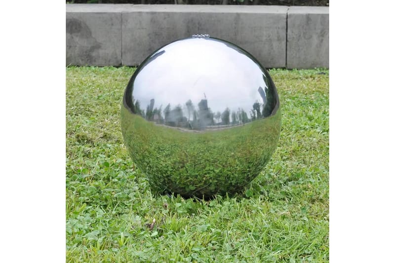 Sfärisk Trädgårdsfontän i rostfritt stål med LEDs 40 cm - Silver - Damm & fontän - Trädgårdsfontän