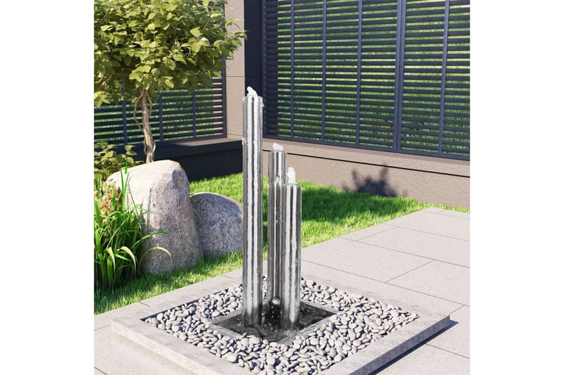 Trädgårdsfontän silver 48x34x88 cm rostfritt stål - Silver - Damm & fontän - Trädgårdsfontän