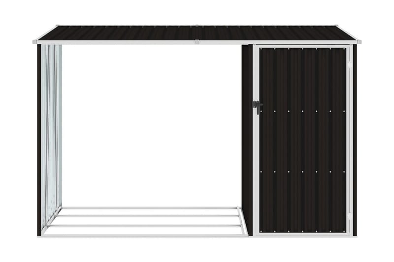 Vedskjul brun 245x98x159 cm galvaniserat stål - Brun - Vedbod & vedskjul - Vedförvaring - Förrådsbod