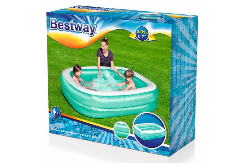 Bestway Rektangulär pool 201x150x51 cm blå - Pool ovan mark