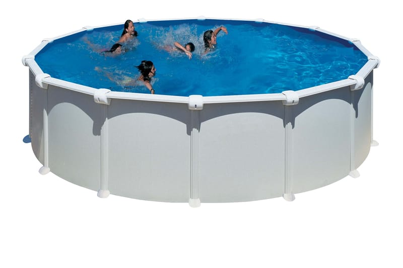 Pool Basic white steel Ø550x132 cm Komplett Poolpaket - Swim & Fun - Pool ovan mark
