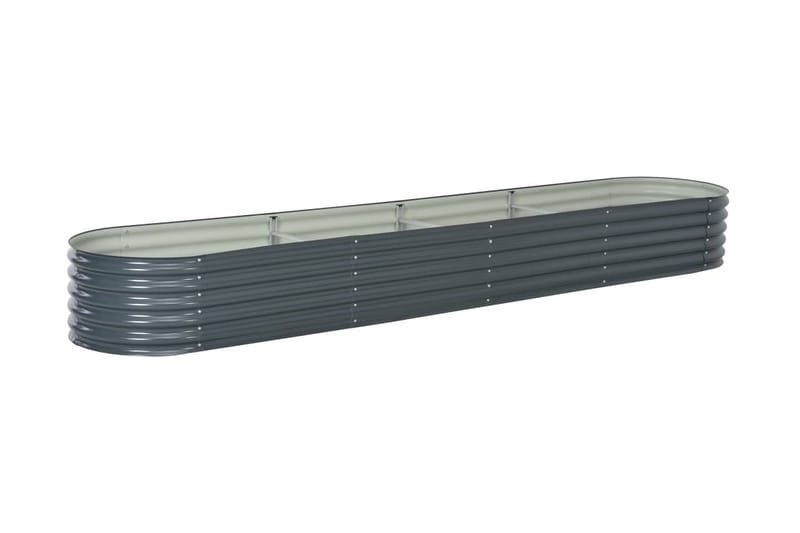 Odlingslåda upphöjd galvaniserat stål 400x80x44 cm grå - Grå - Blomlåda - Utomhuskrukor