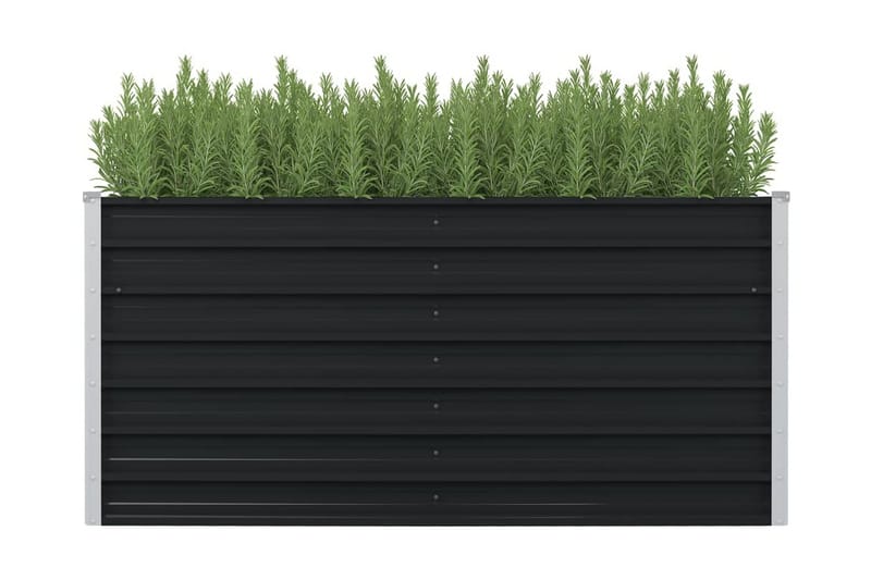 Upphöjd odlingslåda antracit 160x80x77 cm galvaniserat stål - Grå - Blomlåda - Utomhuskrukor