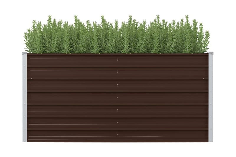 Upphöjd odlingslåda brun 160x80x77 cm galvaniserat stål - Brun - Blomlåda - Utomhuskrukor