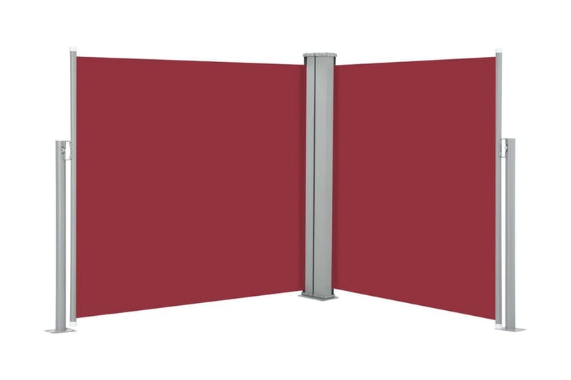 Inf�ällbar sidomarkis röd 120x600 cm - Röd - Balkongmarkis - Markiser - Sidomarkis - Balkongskydd & insynsskydd balkong