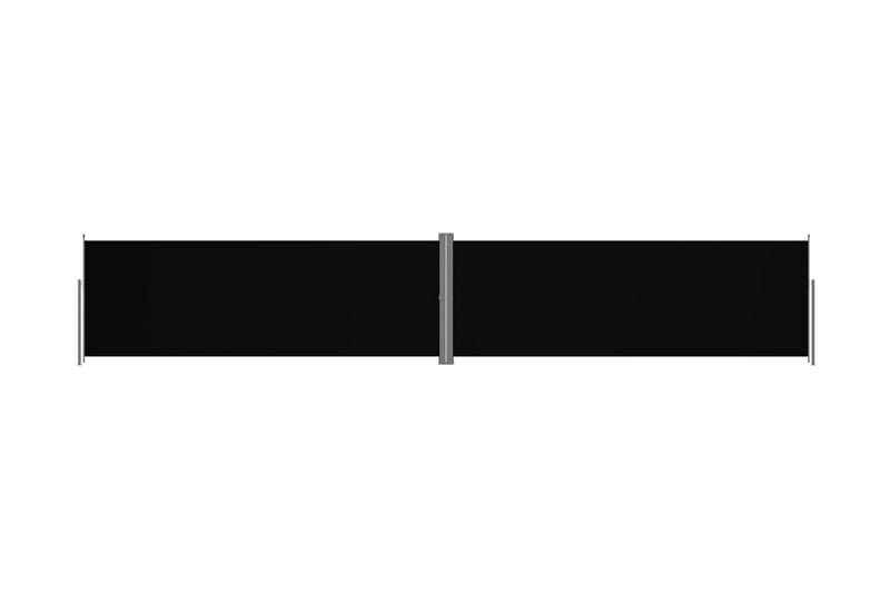 Infällbar sidomarkis svart 180x1000 cm - Svart - Balkongmarkis - Markiser - Sidomarkis - Balkongskydd & insynsskydd balkong