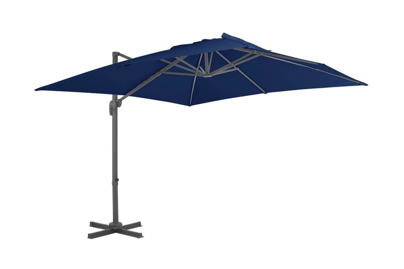 Frihängande parasoll med aluminiumstång 3x3 m azurblå - Blå - Hängparasoll & frihängande parasoll