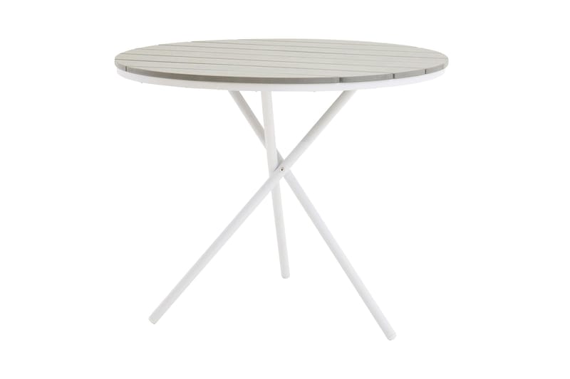 Parma Cafébord 90 cm Rund Vit/Grå - Venture Home - Cafebord - Balkongbord