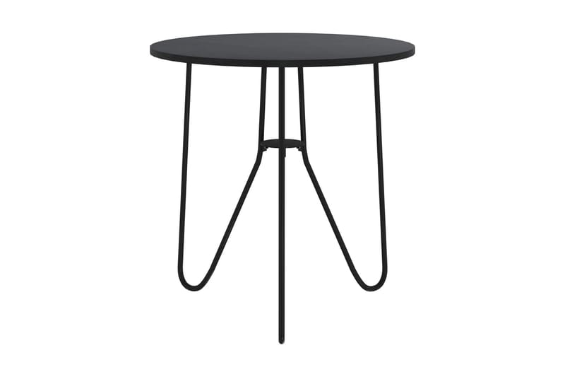 Tebord svart 48 cm MDF och järn - Svart - Cafebord - Balkongbord