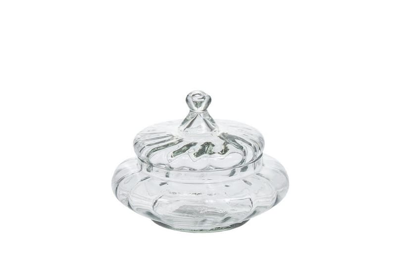 Glass Glasburk 12 cm Transparent/Guld - Förvaringsburk - Småförvaring - Flaskor & burkar