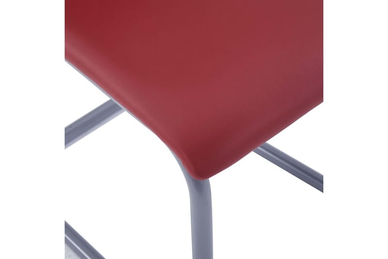Fribärande matstolar 2 st röd konstläder - Röd - Matstol & köksstol
