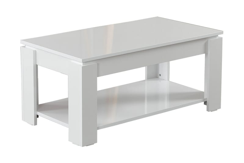 Comfortale Soffbord 104 cm med Förvaring Hylla - Vit - Soffbord