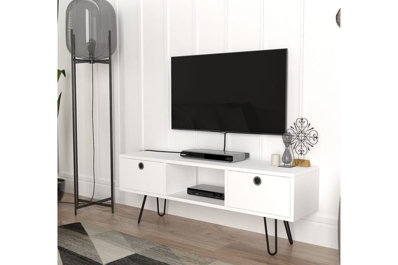 Furny Home Tv-bänk 120 cm - Vit - TV bänk & mediabänk