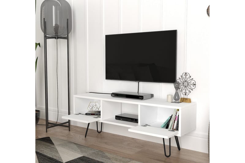 Furny Home Tv-bänk 120 cm - Vit - TV bänk & mediabänk