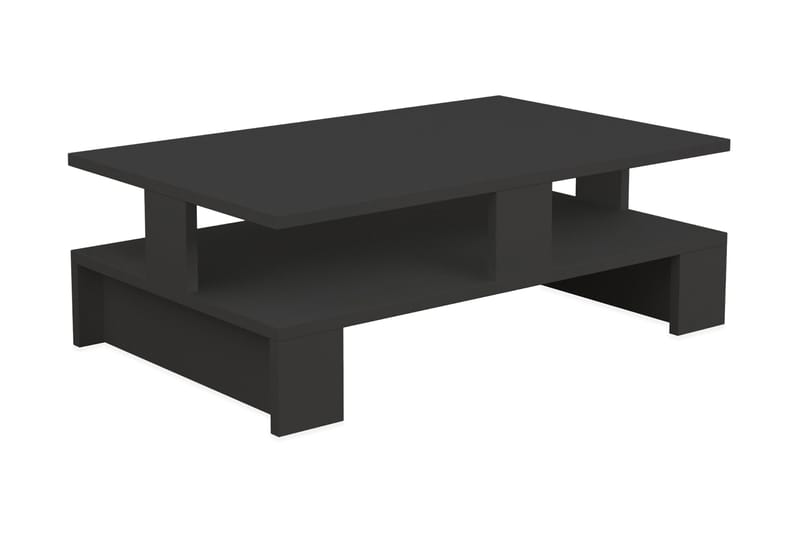Decorta Soffbord 80 cm med Förvaring Hylla - Mörkgrå - Soffbord