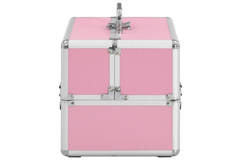 Sminklåda 22x30x21 cm rosa aluminium - Rosa - Småförvaring