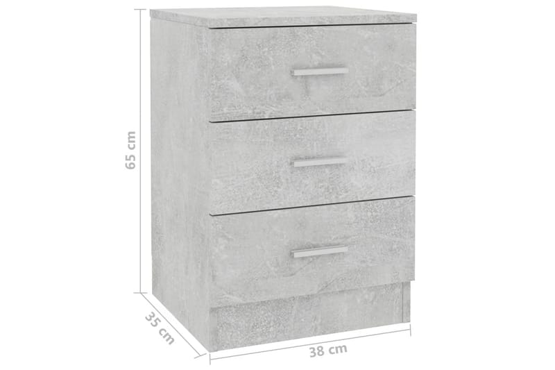 Sängbord betonggrå 38x35x56 cm spånskiva - Grå - Sängbord & nattduksbord