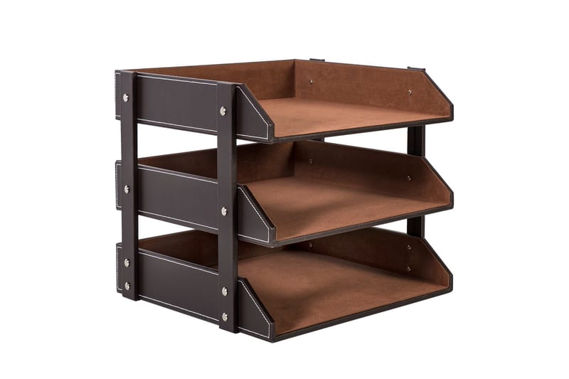 Dokumentlåda 3x WALTER 28x35xH27cm mörkbrun PU - Förvaring - Småförvaring