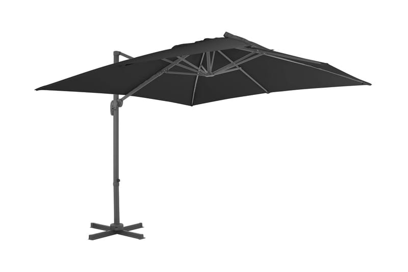 Frihängande parasoll med aluminiumstång 3x3 m svart - Svart - Hängparasoll & frihängande parasoll