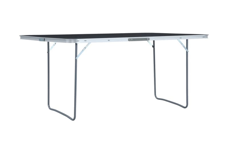Hopfällbart campingbord grå aluminium 180x60 cm - Grå - Campingbord - Campingmöbler