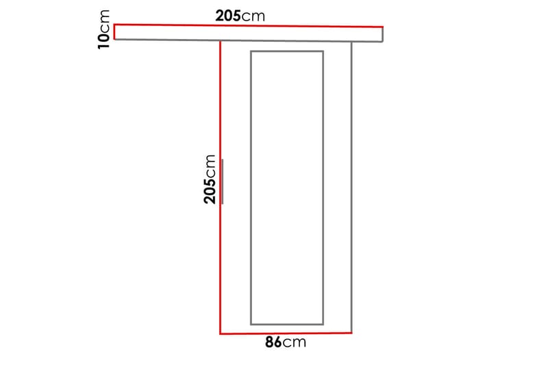 Nemanja Skjutdörr 86x205 cm LED-belysning - Svart - Skjutdörrar garderob