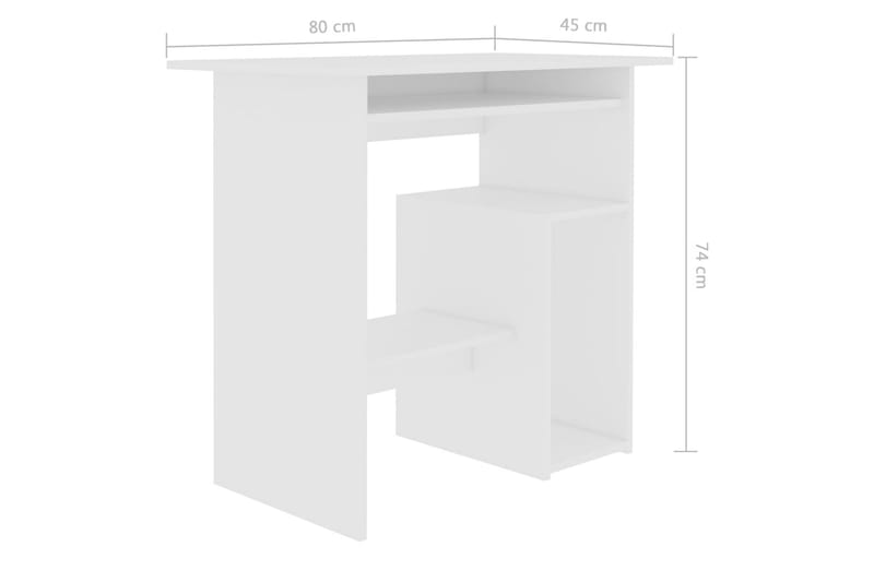 Skrivbord vit 80x45x74 cm spånskiva - Vit - Skrivbord