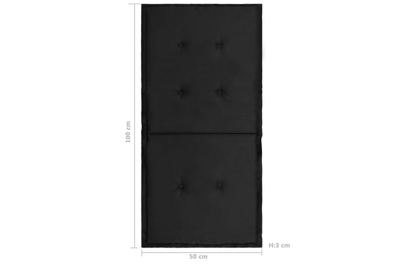 Dynor för trädgårdsstolar 4 st svart 100x50x3 cm - Svart - Sittdynor & ryggdynor utemöbler