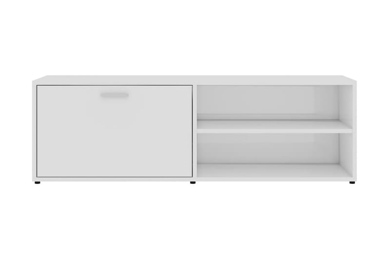 TV-bänk vit högglans 120x34x37 cm spånskiva - Vit - TV bänk & mediabänk