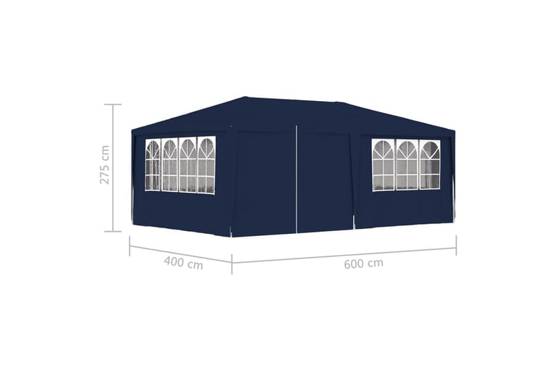 Professionellt partytält med väggar 4x6 m blå 90 g/m² - Blå - Partytält - Trädgårdstält & förvaringstält