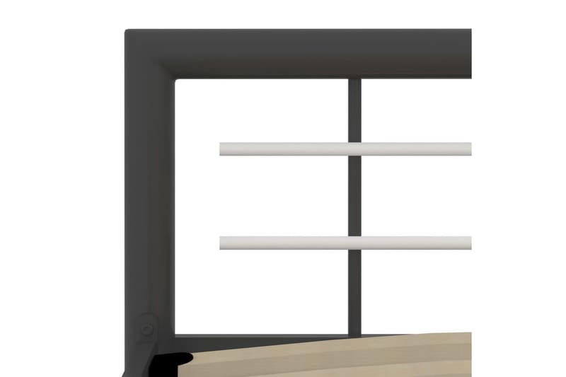 Sängram grå och vit metall 90x200 cm - Grå - Sängram & sängstomme