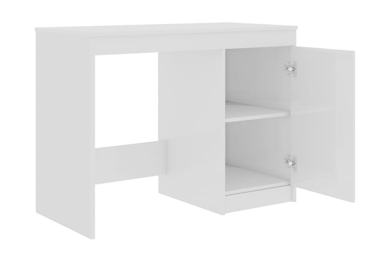 Skrivbord vit högglans 140x50x76 cm spånskiva - Vit - Skrivbord