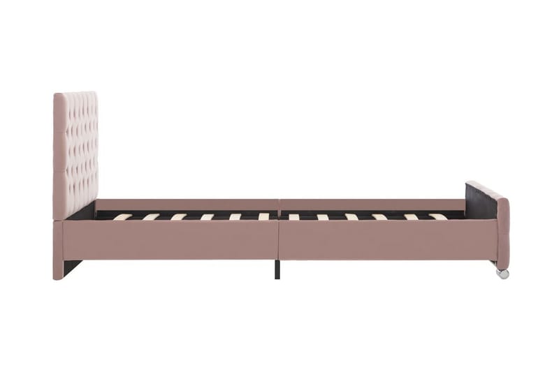 Sängram rosa tyg 120x200 cm - Rosa - Sängram & sängstomme