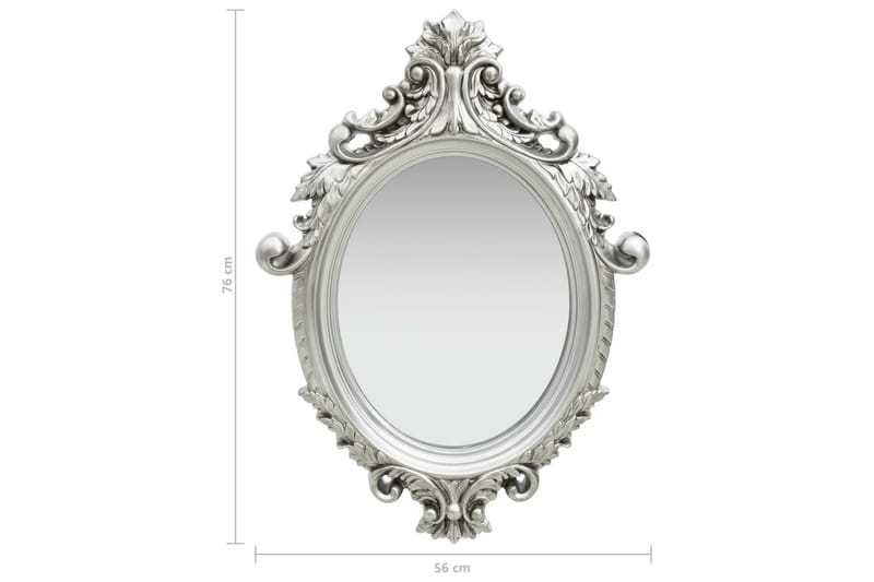 Väggspegel slottsstil 56x76 cm silver - Silver - Väggspegel - Hallspegel