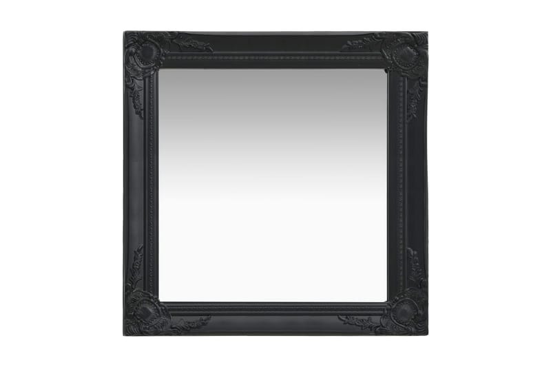 Väggspegel barockstil 60x60 cm svart - Svart - Väggspegel - Hallspegel