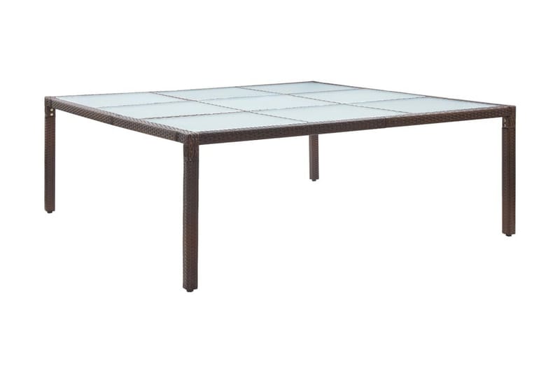 Trädgårdsbord brun 200x200x74 cm konstrotting - Brun - Matbord utomhus
