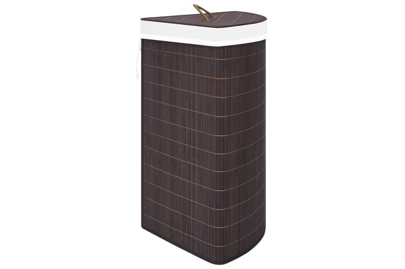 Tvättkorg för hörn bambu brun 60 L - Brun - Badrumstillbehör - Tvättkorg