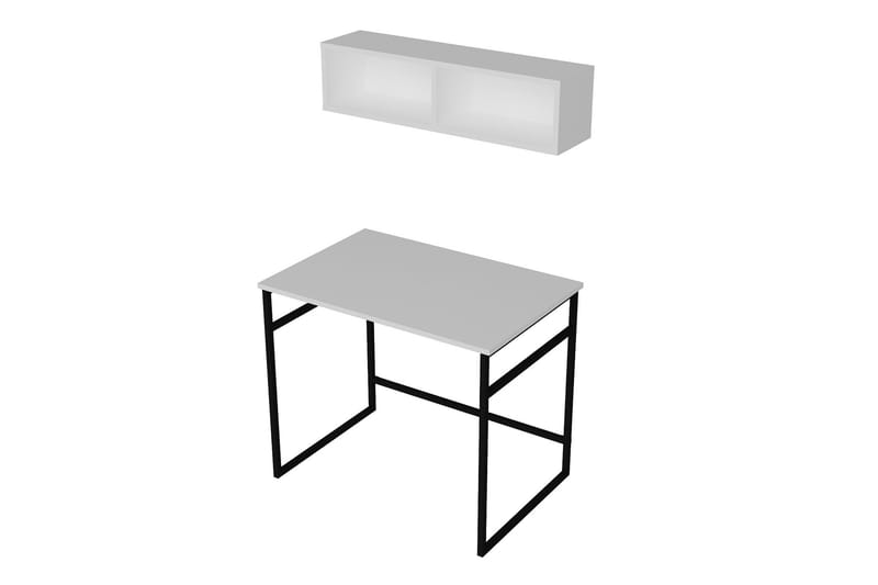 Klingbo Skrivbord 90 cm med Förvaring Vägghylla - Vit - Skrivbord