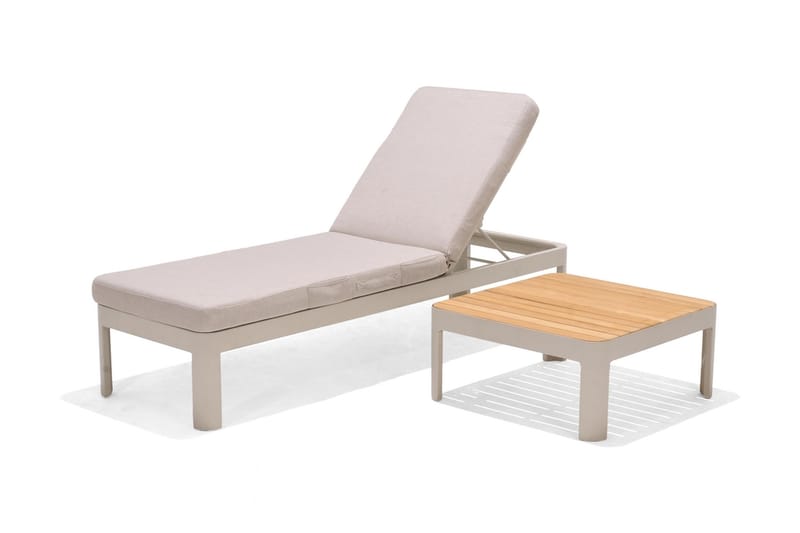 Portals Cafébord 72 cm - Vit/trä - Loungebord & soffbord utomhus - Balkongbord