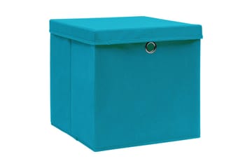 Förvaringslådor med lock 10 st 28x28x28 cm babyblå