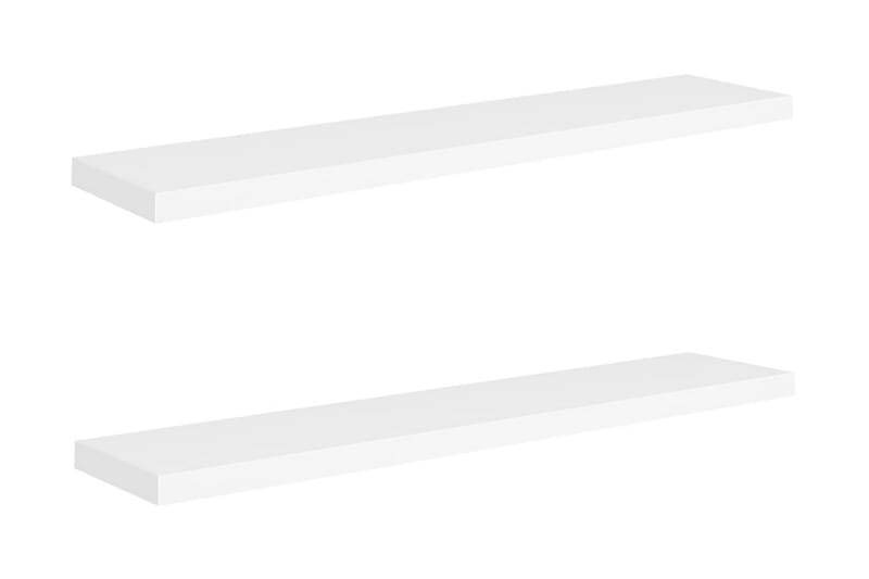 Svävande vägghyllor 2 st vit 120x23,5x3,8 cm MDF - Vit - Vägghylla