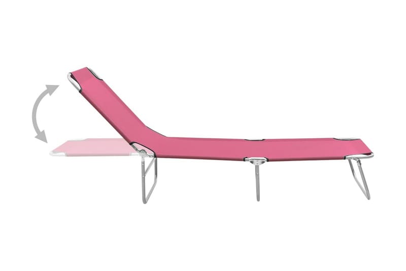 Hopfällbar solsäng stål och tyg rosa - Rosa - Solsäng & Solvagnar