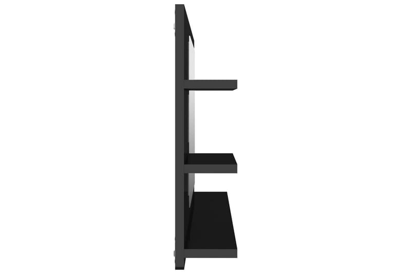 Badrumsspegel svart högglans 90x10,5x45 cm spånskiva - Svart - Badrumsspegel