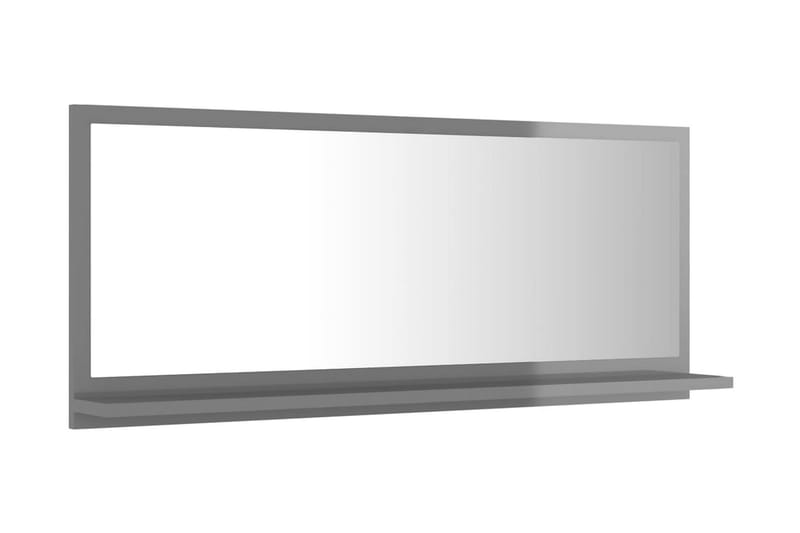 Badrumsspegel grå högglans 90x10,5x37 cm spånskiva - Grå - Badrumsspegel