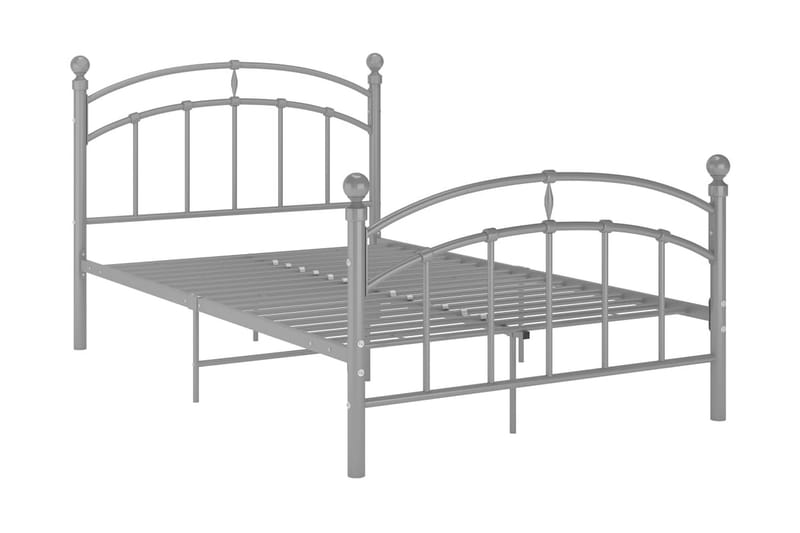 Sängram grå metall 120x200 cm - Grå - Möbler - Säng - Sängram & sängstomme