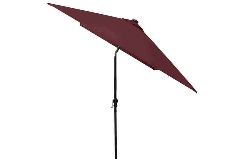Parasoll med LED och stålstång 2x3 m vinröd - Vinröd - Parasoll