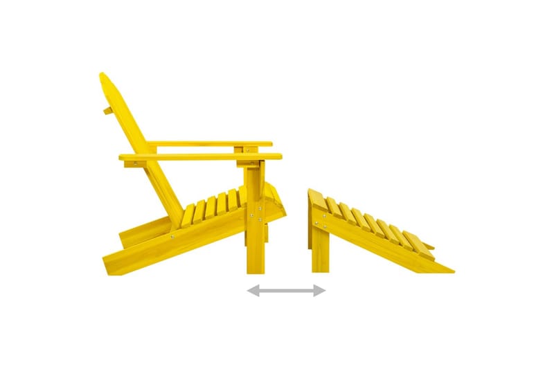 Adirondackstol med fotpall massivt granträ gul - Gul - Däckstol