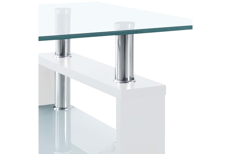 Soffbord vit och transparent 95x55x40 cm härdat glas - Vit/Glas - Soffbord